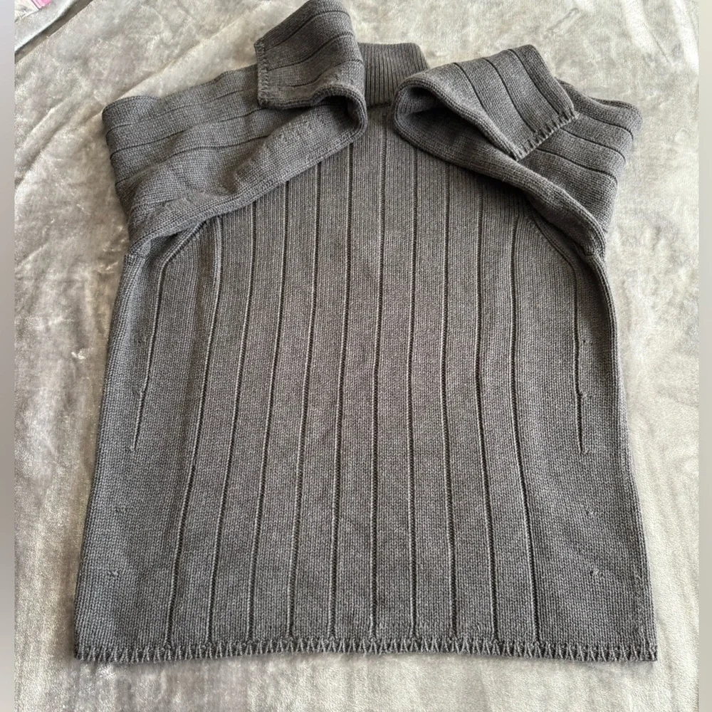 Ralph Lauren Polo Jeans 1/4 Zip Sweater Mens L Ribbed Chunky Knit Cotton Preppy